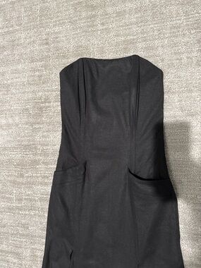 Stone Cold Fox Classic Strapless Black two front slits Evening Gown size 0